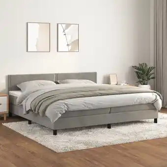 ManoMano Boxspringbett mit Matratze Doppelbett Bett für Schlafzimmer Hellgrau 200x200 cm Samt DE10227 - Grau Angebot