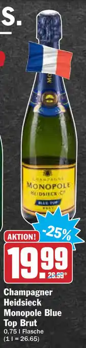 Hit Champagner Heidsieck Monopole Blue Top 0,75L Angebot