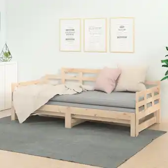 ManoMano Tagesbett Ausziehbar Doppelbett Bett für Schlafzimmer Massivholz Kiefer 2x(90x190) cm DE78754 - Braun Angebot