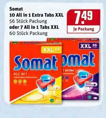 REWE Kaufpark Somat 10 All in 1 Extra Tabs XXL oder 7 All in 1 Tabs XXL Angebot