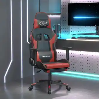 ManoMano Gaming-Stuhl Bürodrehstuhl mit Massage & Fußstütze - Schreibtischstuhl ergonomischer Schwarz Weinrot Kunstleder BV112152 Bonn Angebot