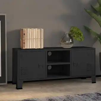 ManoMano TV-Möbel,TV-Schrank TV-Lowboard für Wohnzimmer TV-Hängeschrank Industrie-Stil Schwarz 105x35x42 cm Metall Maisonchic 51051 -  Angebot