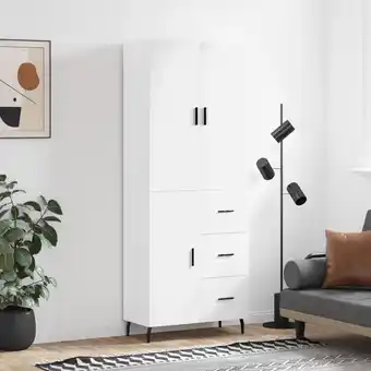 ManoMano Highboard, Sideboard, Kommode, Beistellschrank, Anrichte für Wohnzimmer Weiß 69,5x34x180 cm Holzwerkstoff LLLA821002 MaisonCh Angebot