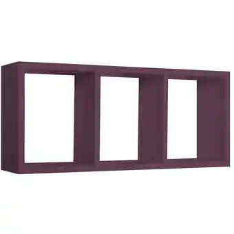 ManoMano Rechteckiger wandregal mit 3 fächern mod. Tristano farbe aubergine Angebot