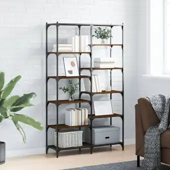 ManoMano Bücherregal,Bücherschrank,Standregal,Küchenregal Eiche Braun 100x32x170 cm Holzwerkstoff und Eisen GEWBV1342157 Maisonchic Angebot