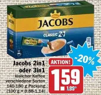 Hit Jacobs 2in1 oder 3in1, 140-180g Angebot