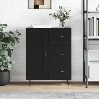 ManoMano Sideboard Anrichte,Beistellschrank fuer Flur,Kueche,Kommode Schwarz 69,5x34x90 cm Holzwerkstoff Maisonchic 48883 - Schwarz Angebot