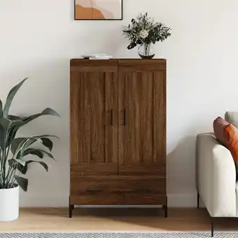 ManoMano Bonnevie - Sideboard Highboard für Wohnzimmer - Schrank Kommode Anrichte Braun Eichen-Optik 69,5x31x115 cm Holzwerkstoff -FV6 Angebot