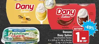 Hit Danone Dany Sahne 4x80/4x115g Angebot