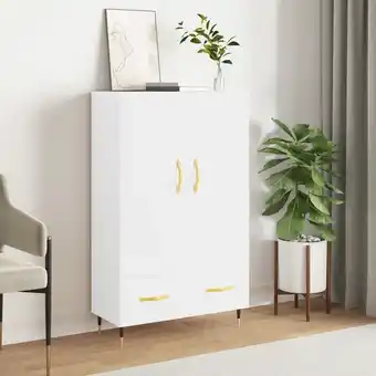 ManoMano Maisonchic - Highboard, Sideboard, Kommode, Beistellschrank, Anrichte für Wohnzimmer Hochglanz-Weiß 69,5x31x115 cm Holzwerkst Angebot