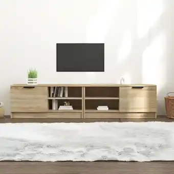 ManoMano 2er Set TV-Schränke TV-Lowboards für Wohnzimmer TV-Möbel Sonoma-Eiche 80x35x36,5 cm Holzwerkstoff DE77562 - Braun Angebot