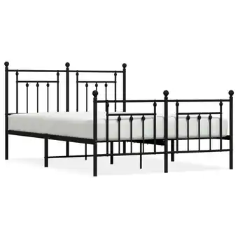 ManoMano Bettgestell mit Kopf- und Fußteil Metall,Schlafzimmerbett/Doppelbett, Erwachsenenbett Schwarz 140x200 cm GTRD69027 Maisonchic Angebot