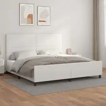 ManoMano Maisonchic - Bettgestell mit Kopfteil Doppelbett Bett für Schlafzimmer Weiß 200x200 cm Kunstleder DE11701 - Weiß Angebot