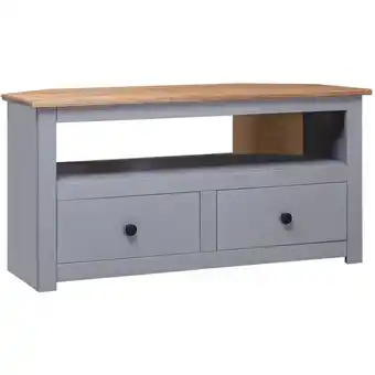 ManoMano TV-Lowboard TV-Eckschrank - Fernsehschrank Grau 93 x 49 x 49 cm Massivholz Panama-Kiefer BV651000 - BonneVie - Grau Angebot