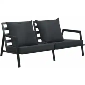 ManoMano 2-Sitzer-Gartensofa Gartenmöbel - Gartenbank mit Auflagen Dunkelgrau Aluminium BV586214 Bonnevie Grau Angebot