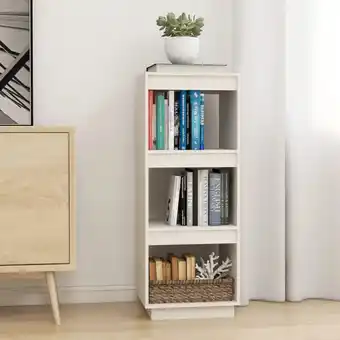 ManoMano Bücherregal Küchenregal Regal für Wohnzimmer Büro und Flur Weiß 40x35x103 cm Massivholz Kiefer DE99774 - Weiß Angebot