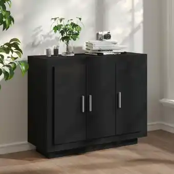 ManoMano Sideboard Kommode für Wohnzimmer - Schrank Anrichte Schwarz 92x35x75 cm Holzwerkstoff -FV36925 - Schwarz Angebot