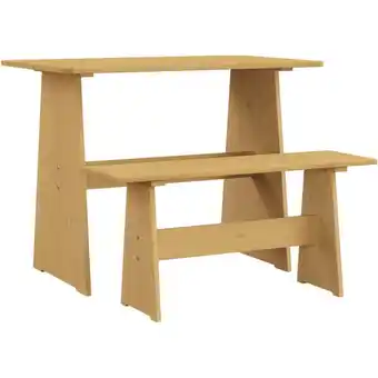 ManoMano Esstisch Esszimmertisch - Küchentisch mit Bank Honigbraun Massivholz Kiefer BV893531 Bonnevie Braun Angebot