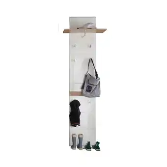 ManoMano Ebuy24 - Seto Wandgarderobe 1 Ablage, 1 Garderobenstange und 6 Kleiderhaken, Eiche hell Dekor, weiss hochglanz. - Eiche Dekor Angebot