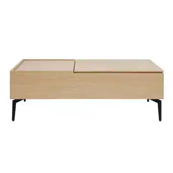 ManoMano Hochklappbarer Couchtisch aus hellem Holz und schwarzem Metall L102,5 cm SEDA - Natur Angebot