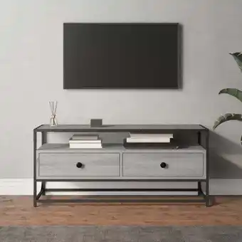 ManoMano Moderne TV-Möbel, TV-Lowboard TV-Schrank für das Wohnzimmer Grau Sonoma 100x35x45 cm Holzwerkstoff -FV25951 - Grau Angebot