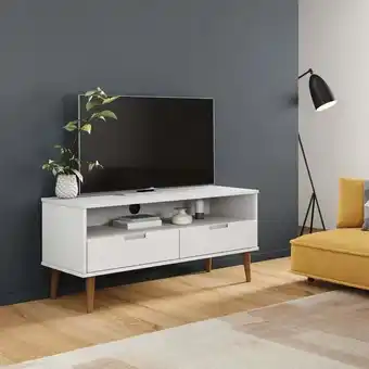 ManoMano TV-Möbel,TV-Schrank TV-Lowboard für Wohnzimmer TV-Hängeschrank MOLDE Weiß 106x40x49 cm Massivholz Kiefer -MaisonChic62573 - W Angebot