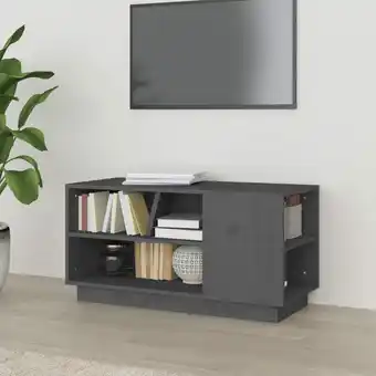 ManoMano TV-Schrank, TV-Lowboard, tv Möbel, Fernsehschrank Moderner Stil Grau 80x35x40,5 cm Massivholz Kiefer NMKS44094 Maisonchic Angebot