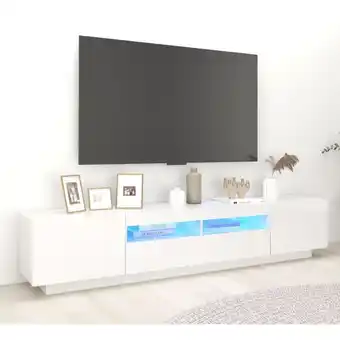 ManoMano TV-Lowboard TV-Schrank - Fernsehschrank mit LED-Leuchten Hochglanz-Weiß 200x35x40 cm BV840384 Bonnevie Weiß Angebot