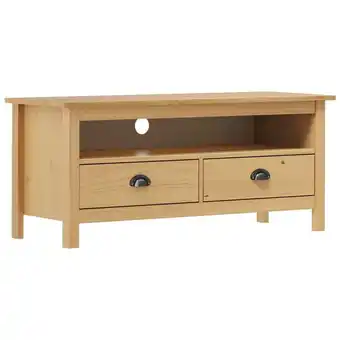 ManoMano Moderne TV-Möbel, TV-Lowboard TV-Schrank für das Wohnzimmer Hill Honigbraun 110x40x47 cm Massivholz Kiefer -FV84103 - Braun Angebot