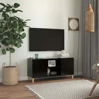 ManoMano Maisonchic - TV-Möbel,TV-Schrank TV-Lowboard für Wohnzimmer TV-Hängeschrank mit Massivholz-Beinen Schwarz 103,5x35x50 cm 6367 Angebot