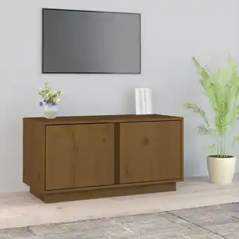 ManoMano TV-Lowboard für Wohnzimmer TV-Schrank TV-Möbel Honigbraun 80x35x40,5 cm Massivholz Kiefer DE80337 - Braun Angebot