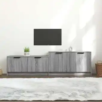 ManoMano Moderne TV-Möbel, TV-Lowboard TV-Schrank für das Wohnzimmer Grau Sonoma 158,5x36x45 cm Holzwerkstoff -FV89647 - Grau Angebot