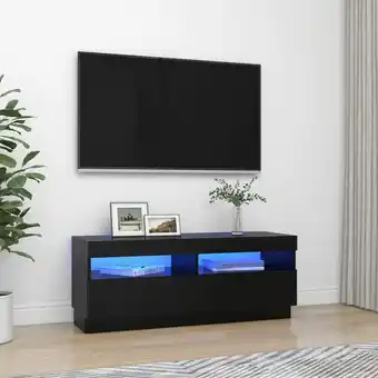 ManoMano TV-Lowboard TV-Schrank - Fernsehschrank mit LED-Leuchten Schwarz 100x35x40 cm BV892412 Bonnevie Schwarz Angebot