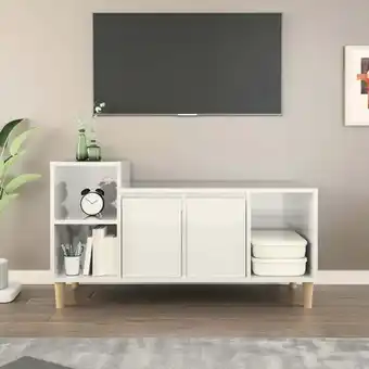 ManoMano Moderne TV-Möbel, TV-Lowboard TV-Schrank für das Wohnzimmer Hochglanz-Weiß 100x35x55 cm Holzwerkstoff -FV45584 - Weiß Angebot