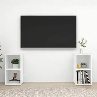 ManoMano Maisonchic - 2 Stk.TV-Möbel,TV-Schränke TV-Lowboards,Fernsehschränke Hochglanz-Weiß 72x35x36,5 cm Holzwerkstoff 26741 - Weiß Angebot