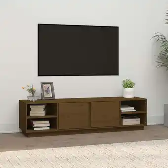 ManoMano Moderne TV-Möbel, TV-Lowboard TV-Schrank für das Wohnzimmer Honigbraun 156x40x40 cm Massivholz Kiefer -FV26573 - Braun Angebot