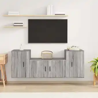 ManoMano 3-tlg. TV-Möbel,TV-Schrank-Set TV-Lowboard,TV-Wandschränke für Wohnzimmer Grau Sonoma Holzwerkstoff -MaisonChic95525 - Grau Angebot