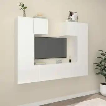 ManoMano 6-tlg. TV-Schrank-Set TV-Lowboards für Wohnzimmer TV-Möbel Hochglanz-Weiß Holzwerkstoff FRJR162281 Maisonchic Angebot