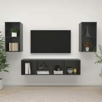 ManoMano TV-Wandschränke 4 Stk. TV-Schrank TV-Möbel Hochglanz-Grau Holzwerkstoff VMIEB52818 Maisonchic Angebot