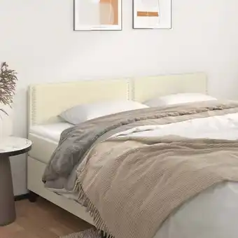 ManoMano Bonnevie - 2er Set Kopfteil für Bett - Bett-Kopfteil Creme 80x5x78/88 cm Kunstleder BV202205 Angebot