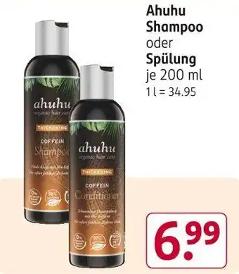 Rossmann Ahuhu Shampoo oder Spülung 200 ml Angebot