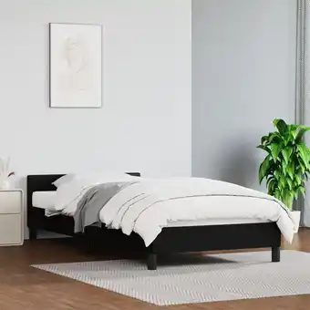 ManoMano Bettgestell mit Kopfteil, Einzelbett, Bettrahmen, Schlafzimmerbett Schwarz 90x200 cm Kunstleder LLLA927529 MaisonChic Angebot