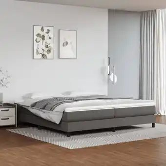 ManoMano Boxspringbett Bett für Erwachsene Schlafzimmerbett Grau 200x200 cm Kunstleder NGIVN8120953 Bonnevie Angebot