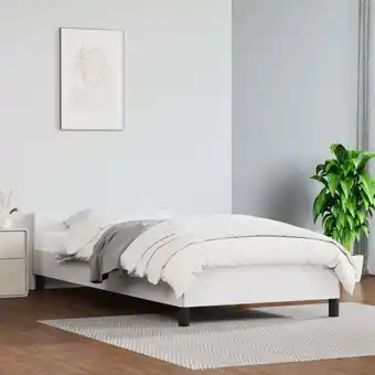 ManoMano Bettgestell mit Kopfteil, Einzelbett, Bettrahmen, Schlafzimmerbett Weiß 80x200 cm Kunstleder LLLA379269 MaisonChic Angebot