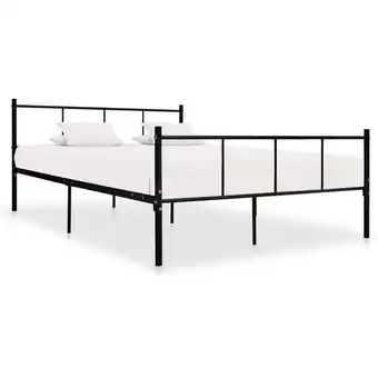 ManoMano Bettgestell, Doppelbett, Schlafzimmerbett Schwarz Metall 160×200 cm LLLA114271 Maisonchic Angebot