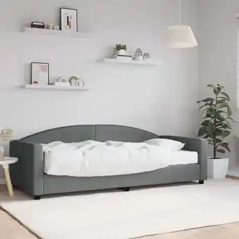 ManoMano Tagesbett mit Matratze,Gästebett,Jugendbett für Gästezimmer Schlafzimmer Dunkelgrau 90x200 cm Stoff VMEC469658 Maisonchic Angebot