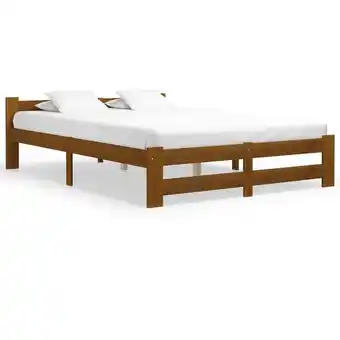 ManoMano Massivholzbett, Doppelbett, Schlafzimmerbett, Bettgestell Honigbraun Kiefer 160x200 cm LLLA700509 Maisonchic Angebot