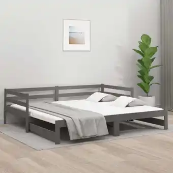 ManoMano Tagesbett Ausziehbar, Einzelbett, Gästebetten, Bettrahmen, Jugendbett Grau 2x(80x200) cm Massivholz Kiefer LLLA202838 Maisonc Angebot