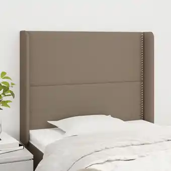 ManoMano Maisonchic - Kopfteil Déco Kopfteil für Betten Heimdekoration mit Ohren Taupe 83x16x118/128 cm Stoff DE78648 - Taupe Angebot