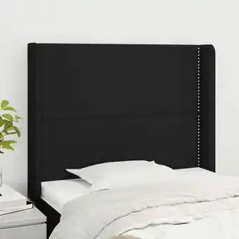 ManoMano Maisonchic - Kopfteil Déco Kopfteil für Betten Heimdekoration mit Ohren Schwarz 83x16x118/128 cm Stoff DE15401 - Schwarz Angebot